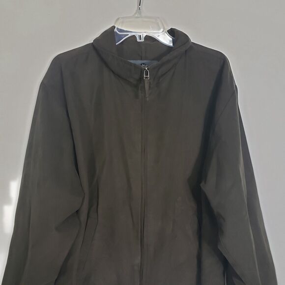 Free Country Mens Jacket Size XL Green Faux Suede Bomber Full Zip Lined Pockets - Picture 3 of 11